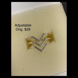 Stella & Dot Pave Chevron Ring - Adjustable